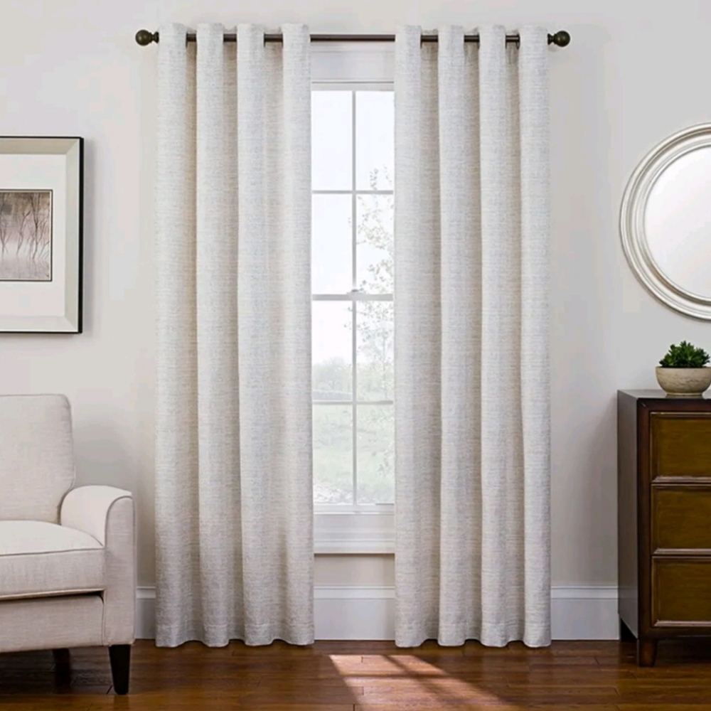 🆕️ Sharper Image Drapes Curtin Window Panel- Beige (Bradford Yarn Dyed) set of2